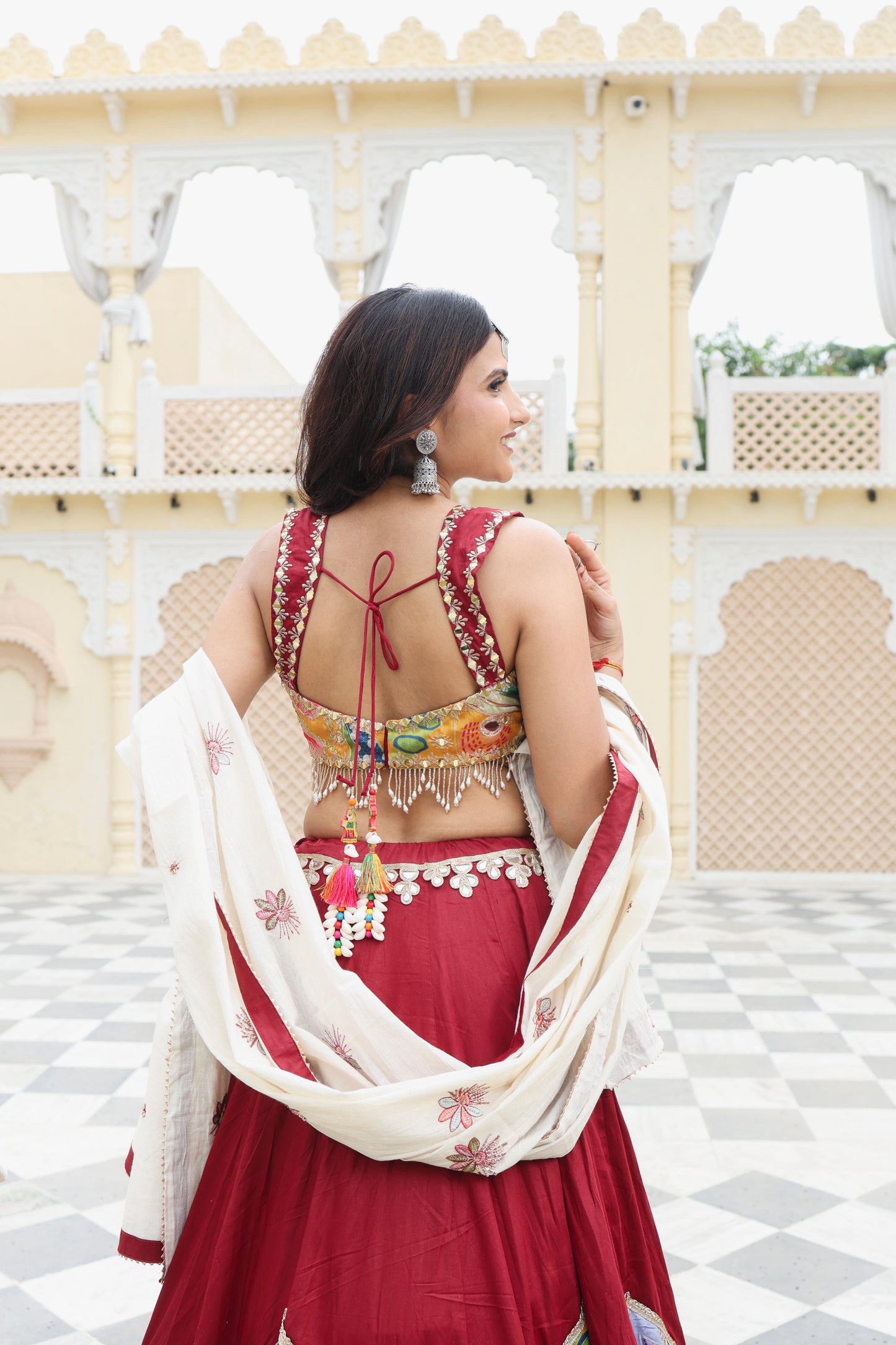 Dark Navarti cotton chaniya choli