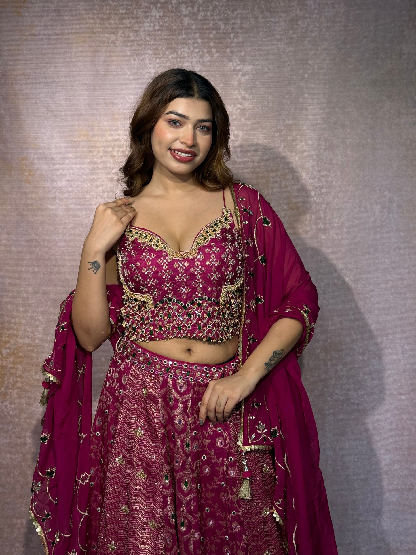 Designer Spaghetti Style Fancy Blouse Lehenga