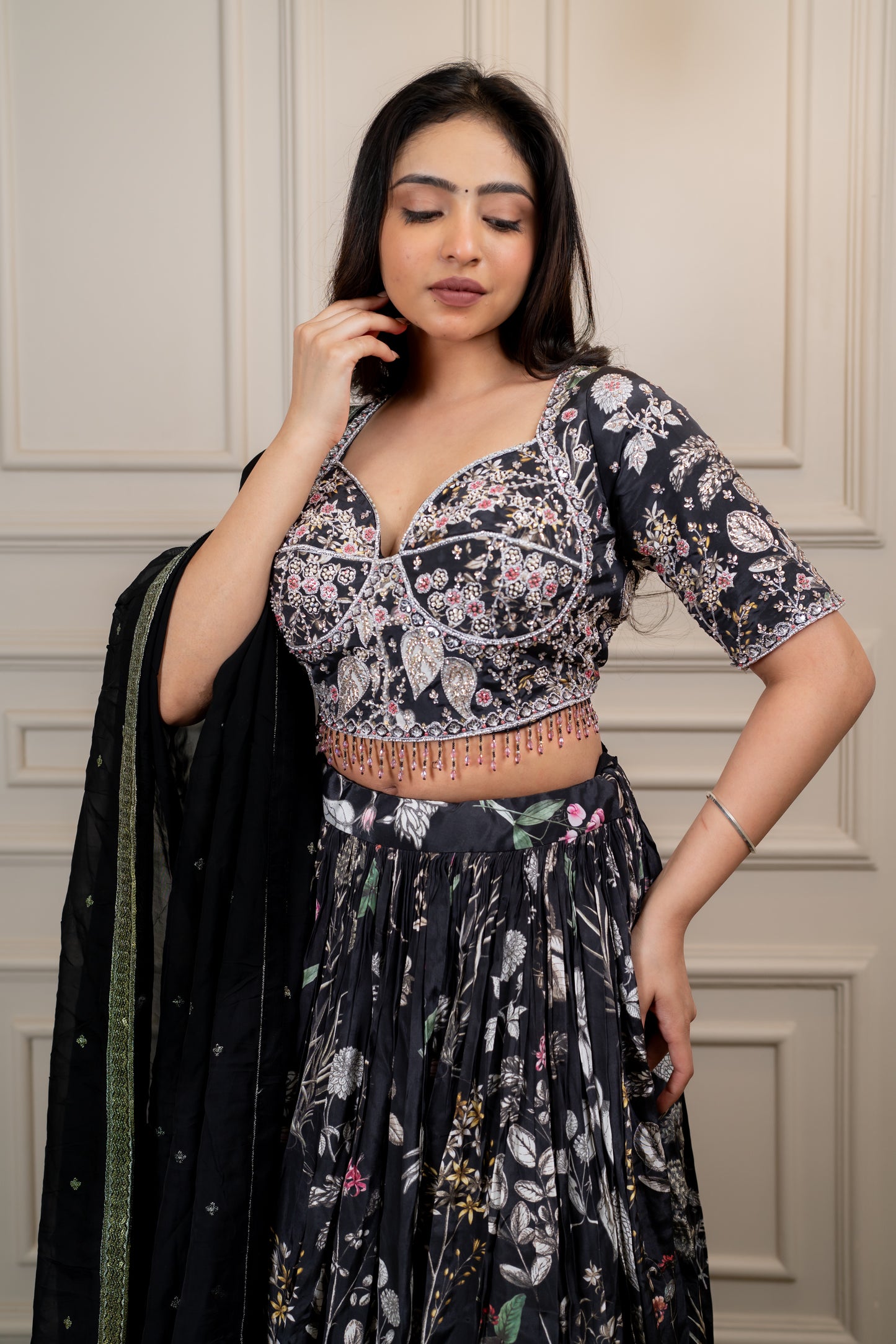 Black party wear best Lehenga