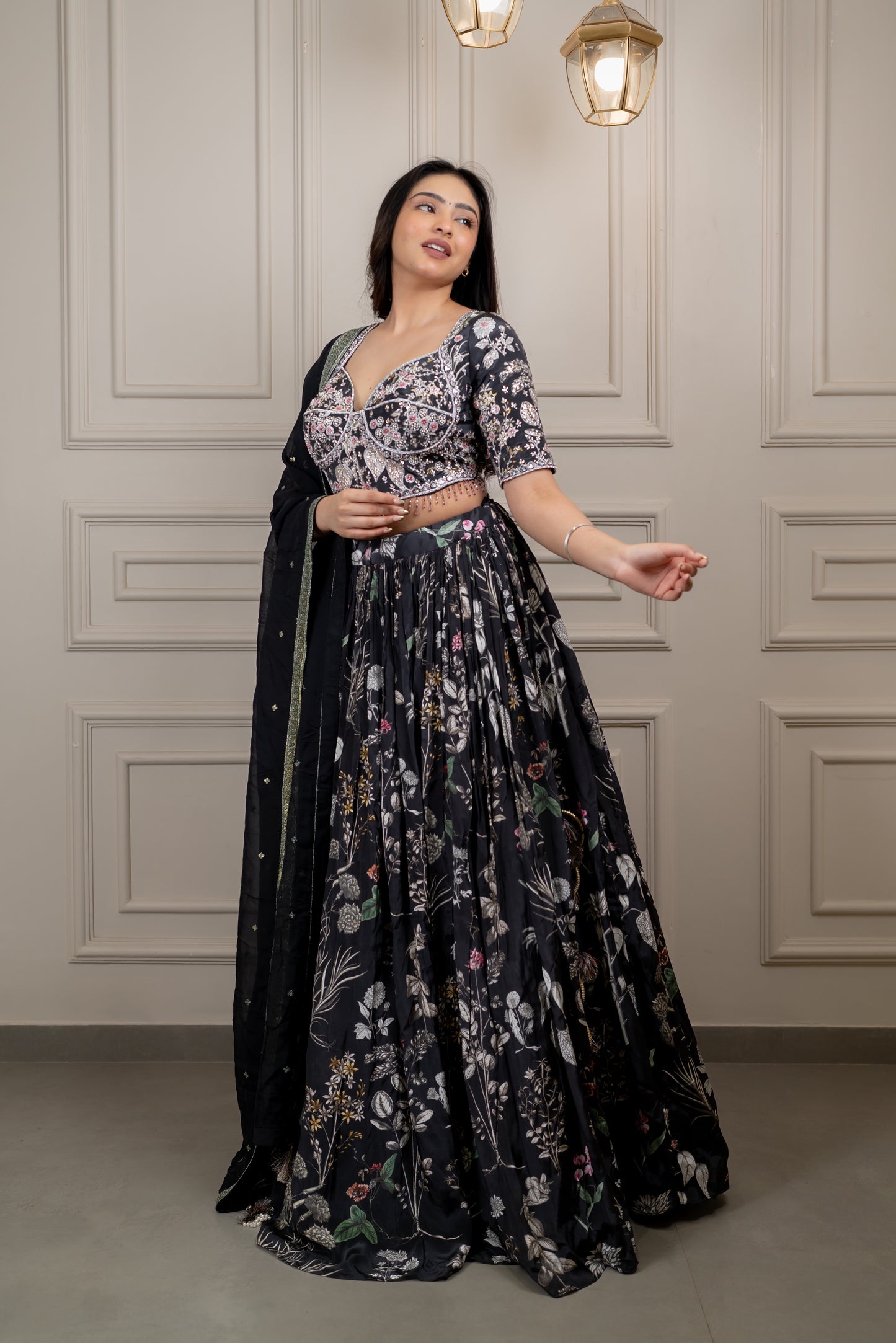 Black party wear best Lehenga