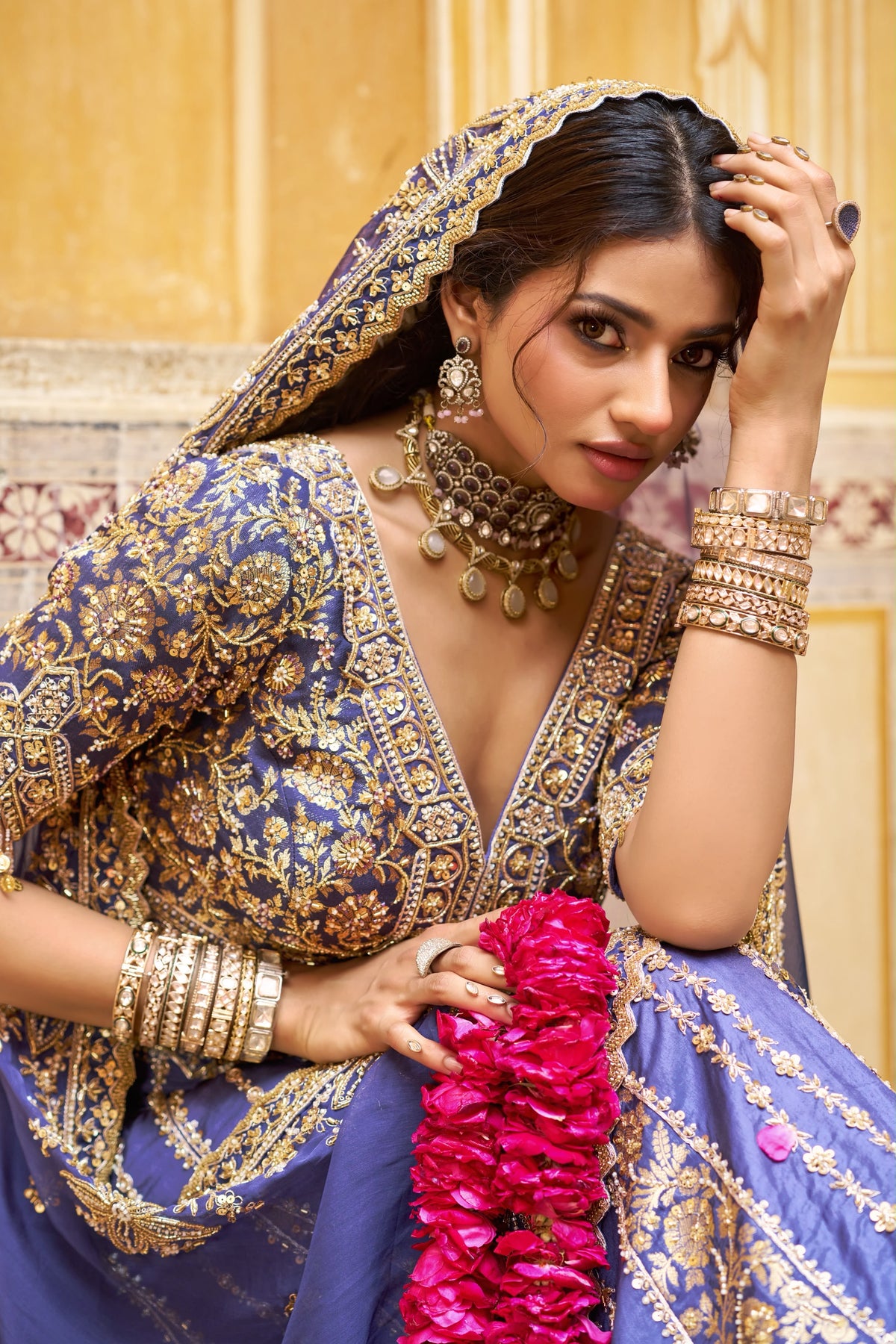 Royal Blue Handwork Lehenga Choli