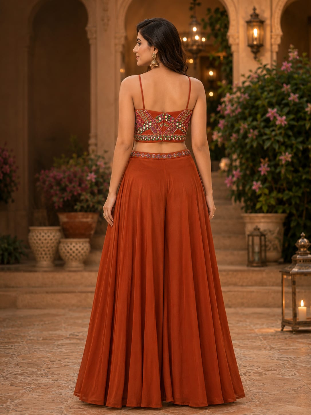 HERITAGE RUST HANDCRAFTED PARTY WEAR SET