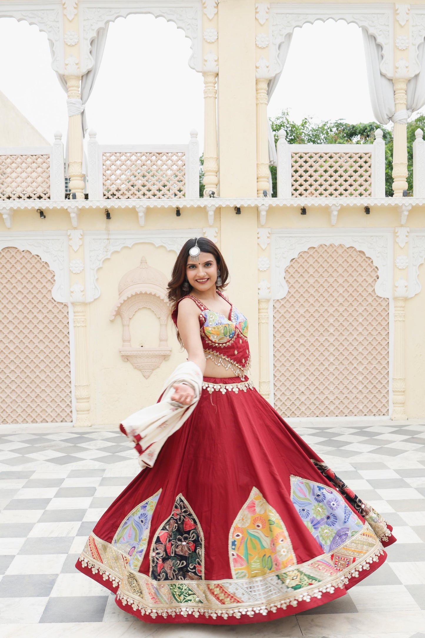 Dark Navarti cotton chaniya choli