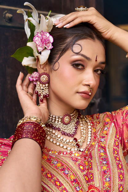 Gulabi Rajwada – Pink Patola Heritage Lehenga Choli