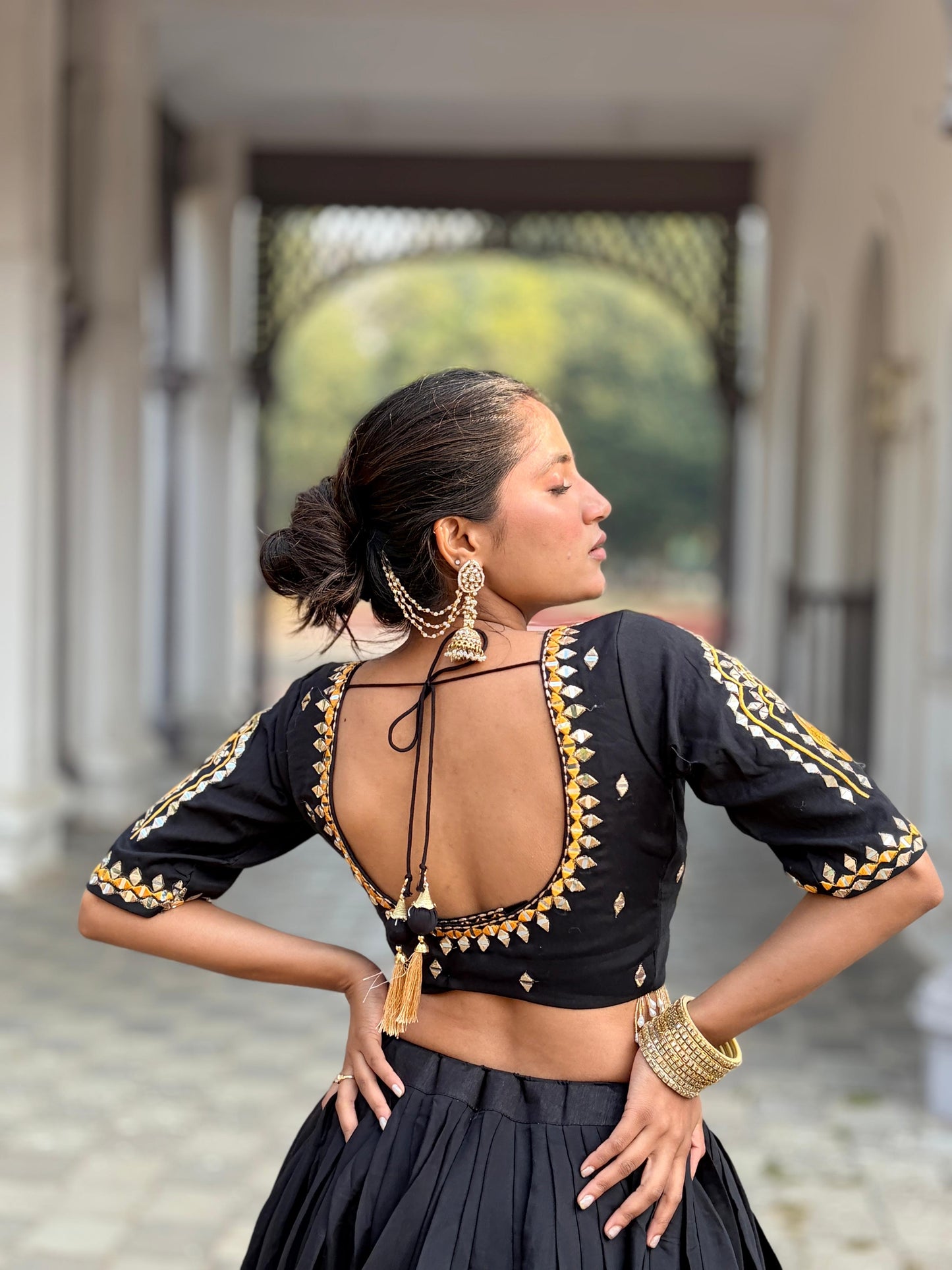 Royal Blue & Classic Black Garba Lehenga Choli