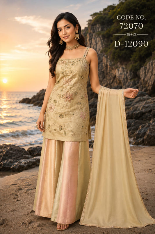 PASTLE LUXE EMBROIDERED KURTA SET WITH DUPATTA