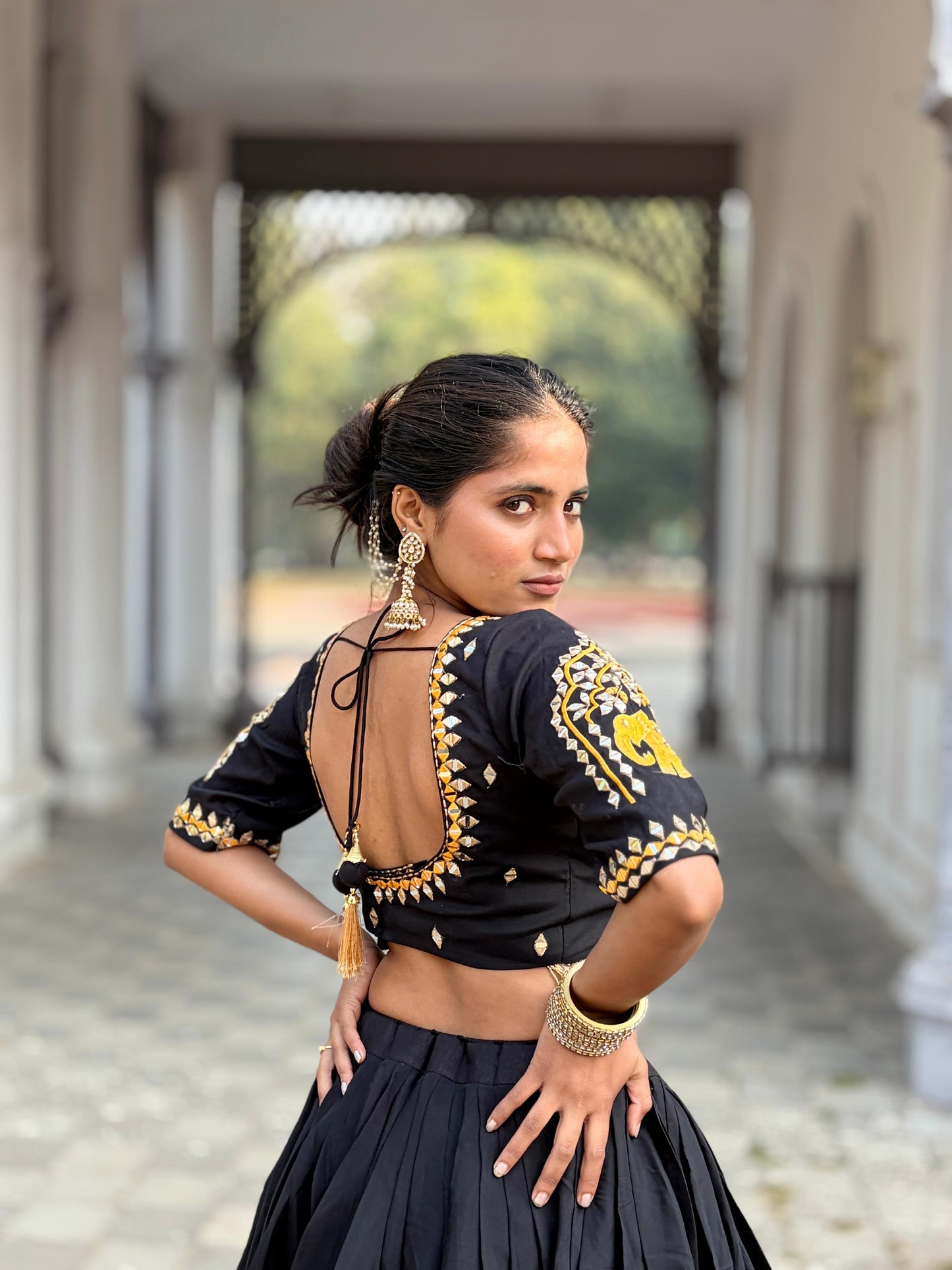 Royal Blue & Classic Black Garba Lehenga Choli