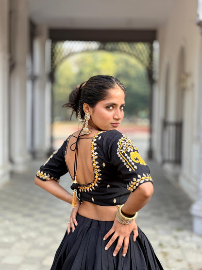 Royal Blue & Classic Black Garba Lehenga Choli