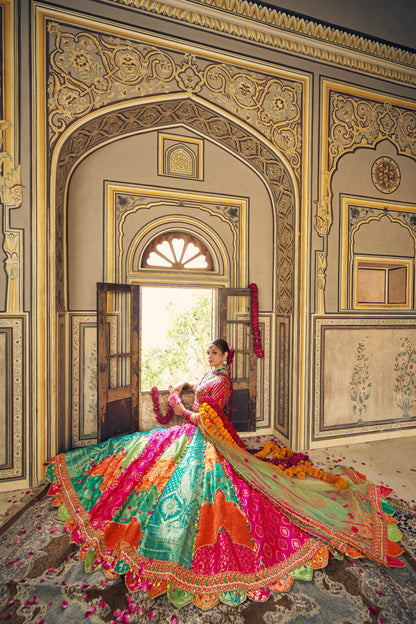 Multicolour Wedding Lehenga In Fresh Tone