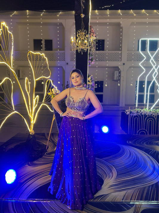 Purple lehenga Elegance - Fusion touch