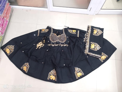 Royal Blue & Classic Black Garba Lehenga Choli