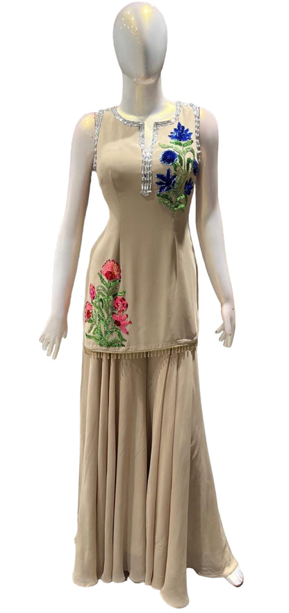 Mayura - Floral Layered Fusion Plazo Set