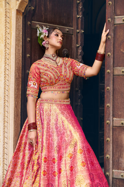 Gulabi Rajwada – Pink Patola Heritage Lehenga Choli