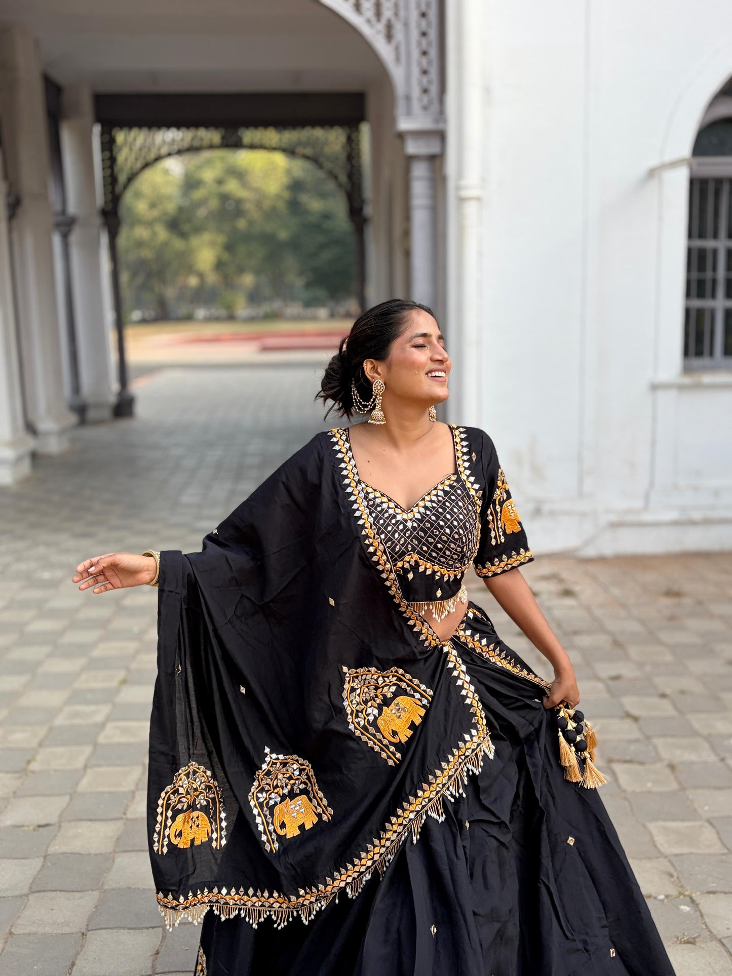 Royal Blue & Classic Black Garba Lehenga Choli