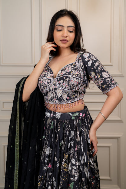Black party wear best Lehenga