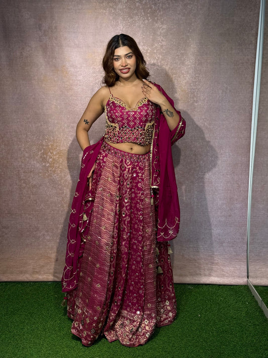 Designer Spaghetti Style Fancy Blouse Lehenga