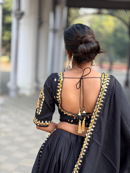 Royal Blue & Classic Black Garba Lehenga Choli