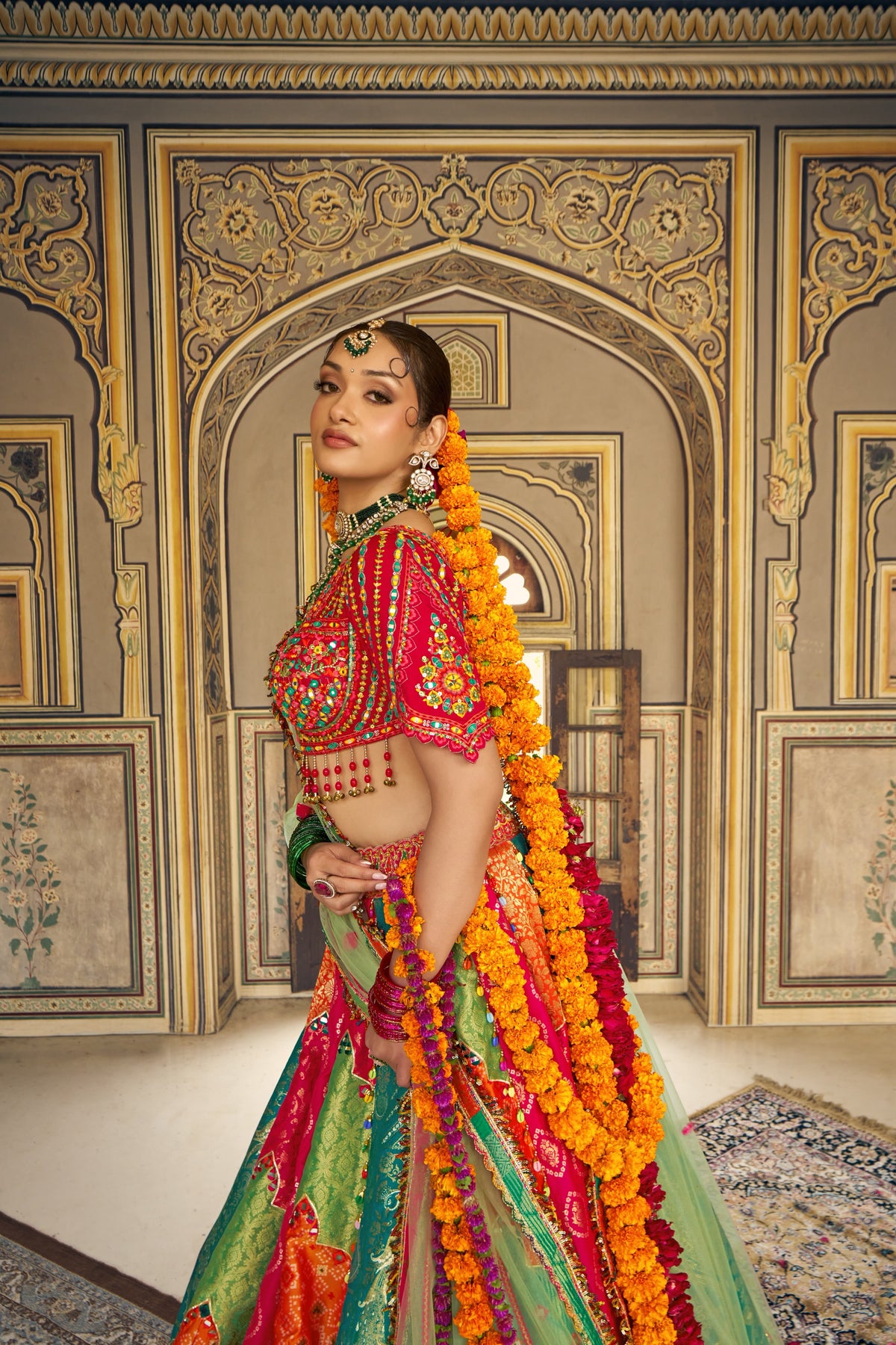 Multicolour Wedding Lehenga In Fresh Tone