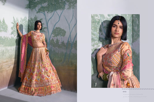 Pink, Mint & Peach Designer Bridal Lehenga Collection