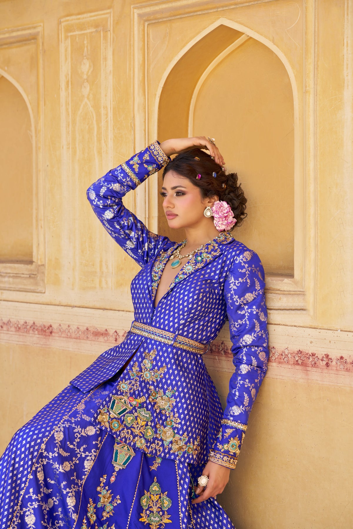 Gulbhahar Blue Floral Lehenga