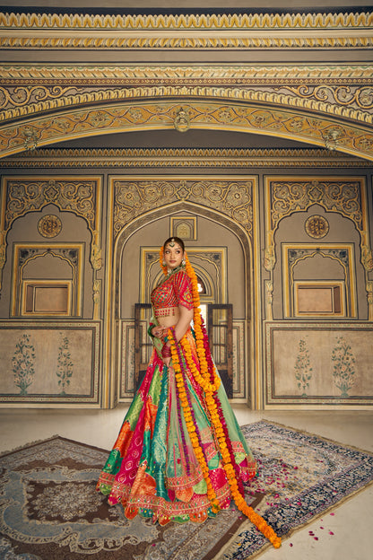 Multicolour Wedding Lehenga In Fresh Tone