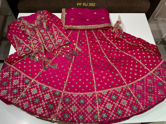 Royal Rani Pink Patola work Gujarati Chaniya Choli with Gota Patti & Tassel Detailing – Traditional Navratri Garba Lehenga Set