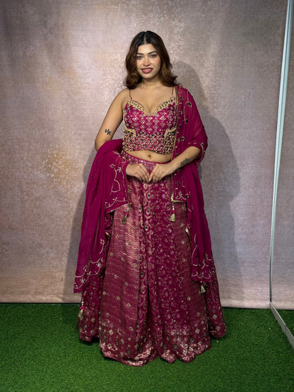 Designer Spaghetti Style Fancy Blouse Lehenga