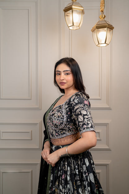 Black party wear best Lehenga