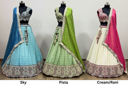 Elegant Jiraf Jacquard Lehenga Set with Viscose Tissue Dupatta