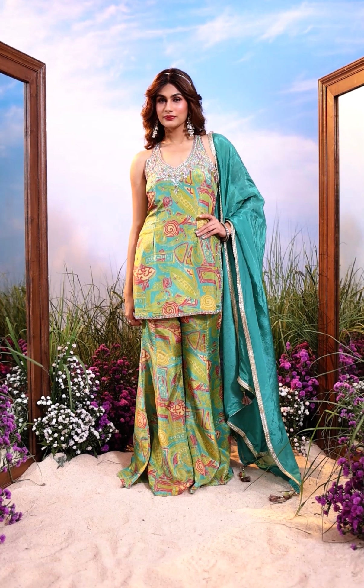Printed Kurta Sharara Set with Dupatta (2 Colours)
