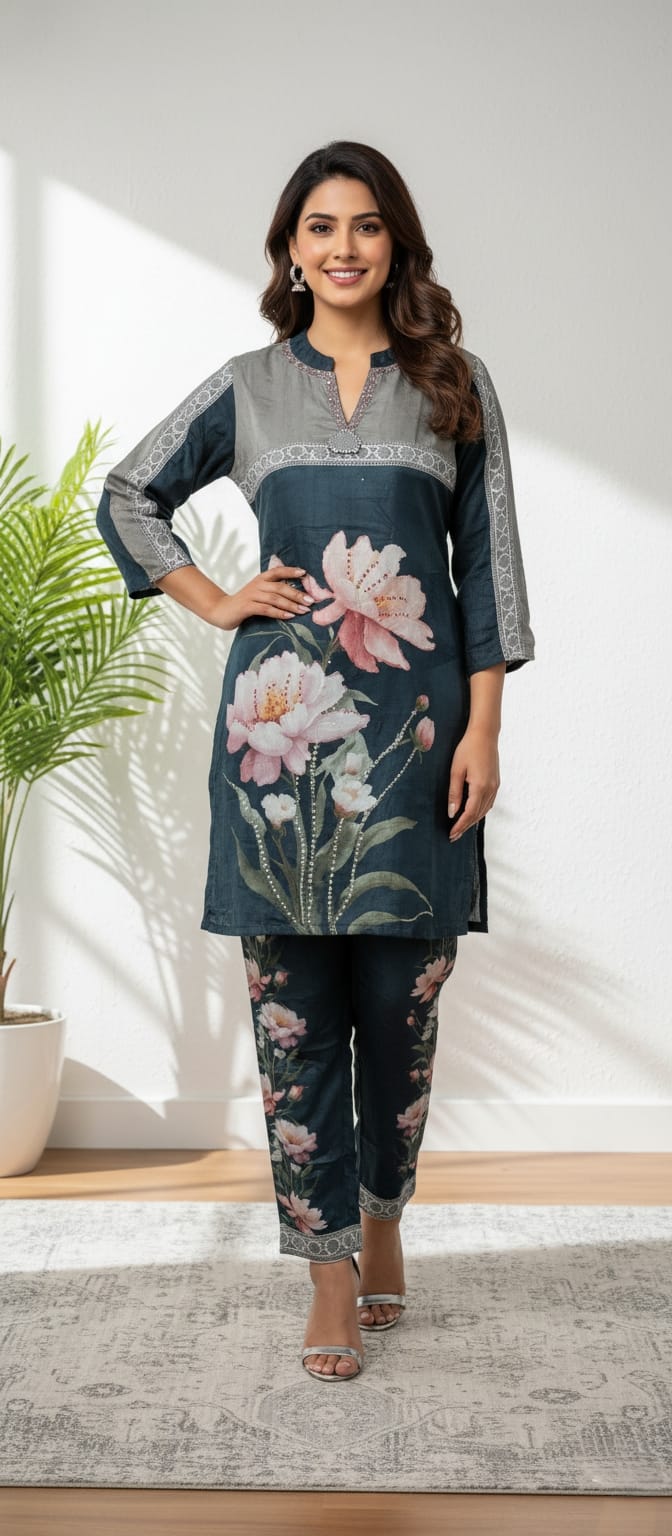 Floral Fantasy Indian Suit In 3 colours