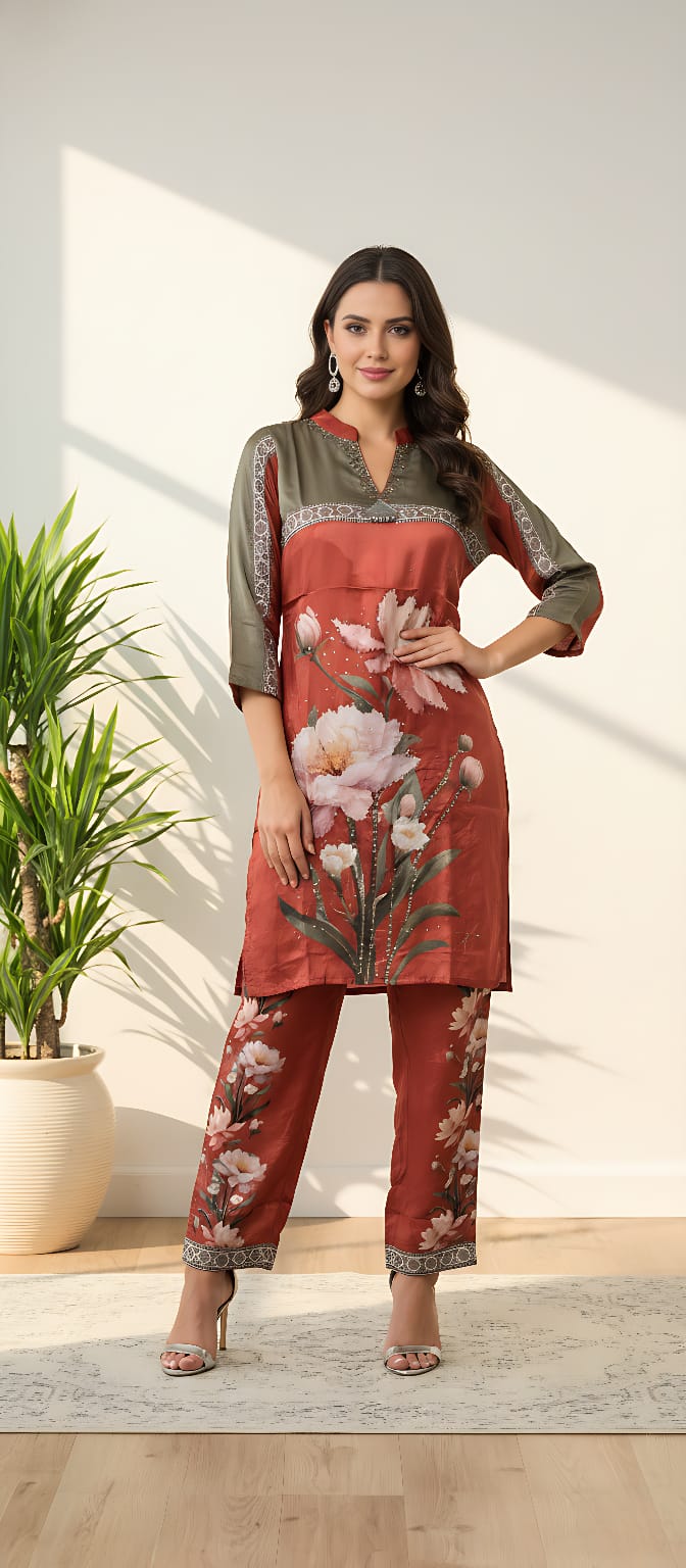 Floral Fantasy Indian Suit In 3 colours