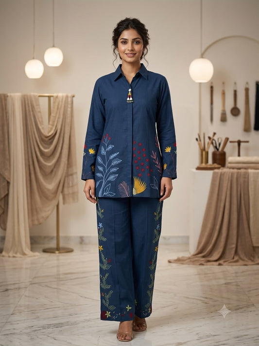 BLOSSOM LUXE COTTON SILK CO-ORD SET