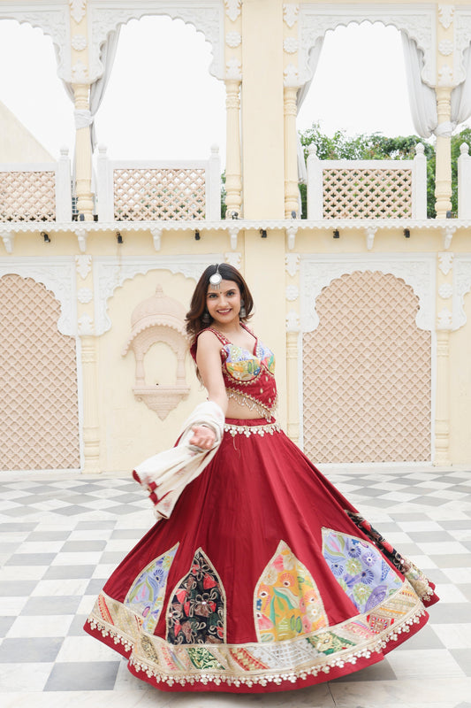 Dark Navarti cotton chaniya choli