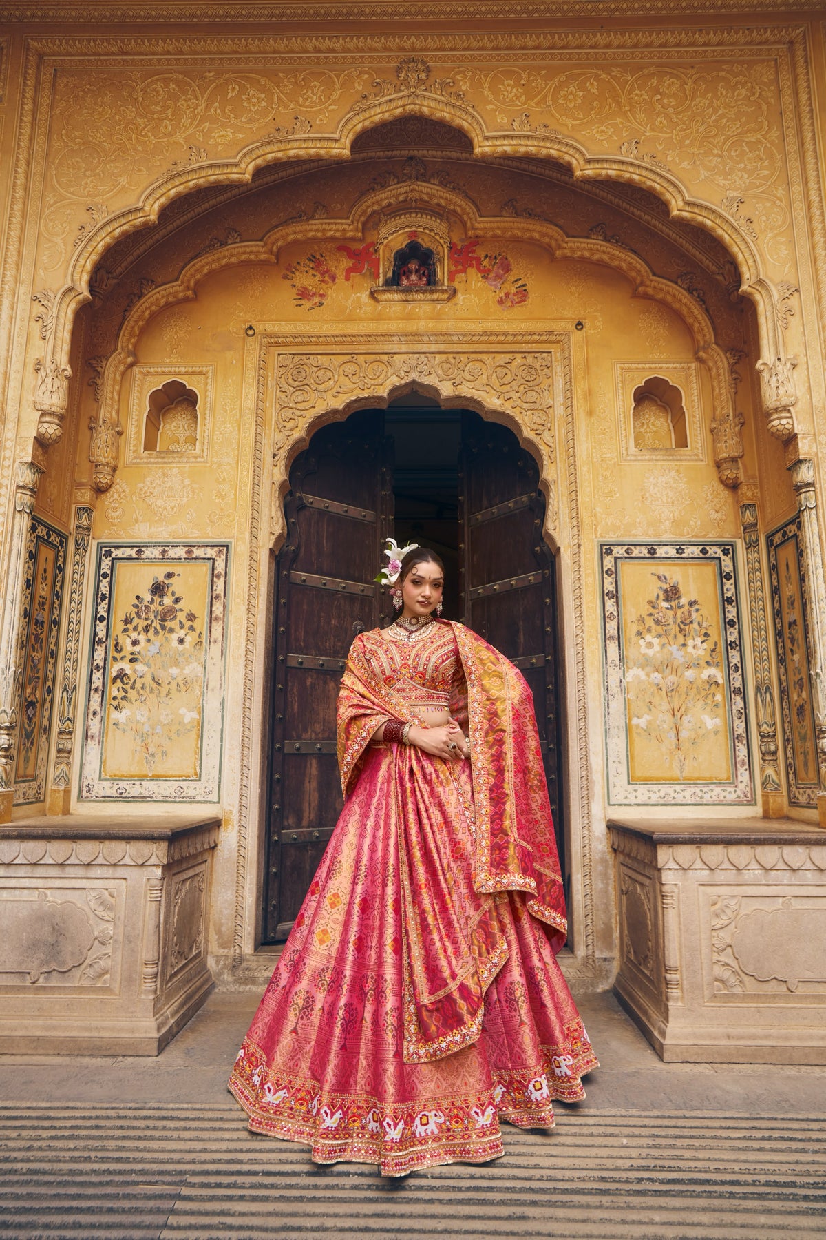 Gulabi Rajwada – Pink Patola Heritage Lehenga Choli