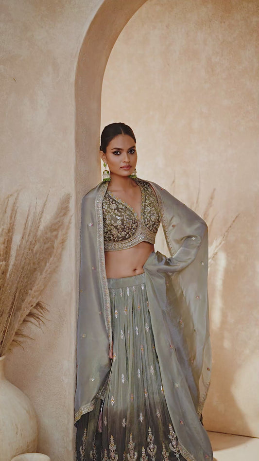 Ivory Pastel Handwork Lehenga