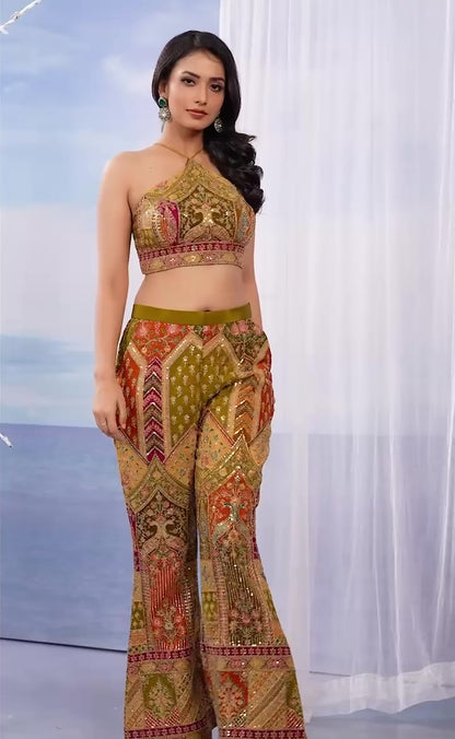 Two piece style premium thread work indowestern