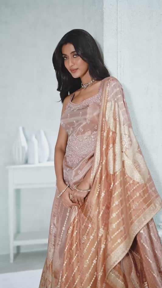 Blush Royale & Antique Gold Lehenga Set