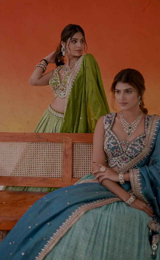 Elegant Jiraf Jacquard Lehenga Set with Viscose Tissue Dupatta