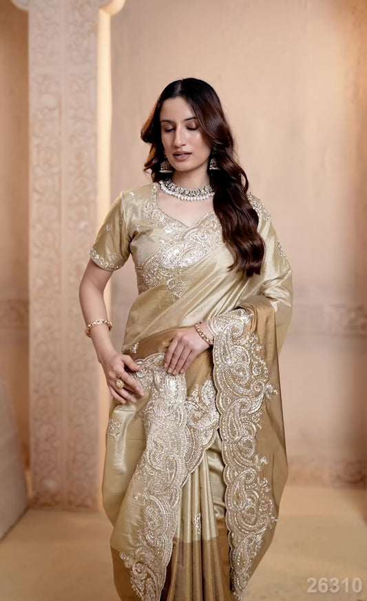 Sandwich Sequins and Beads Work with Scallops