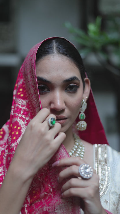 GIRJA – Ivory Tissue Lehenga Set