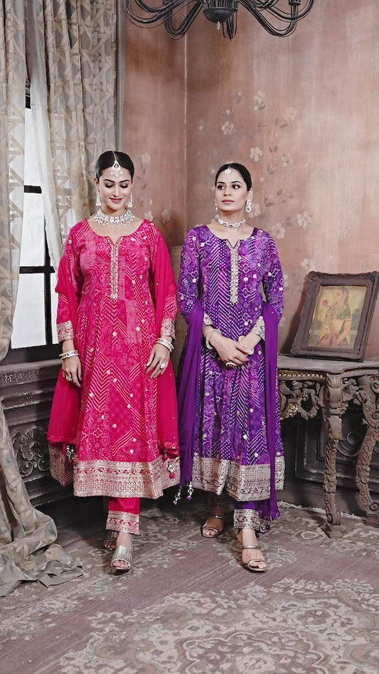 Rukmani - Bandhani Attire Anarakali