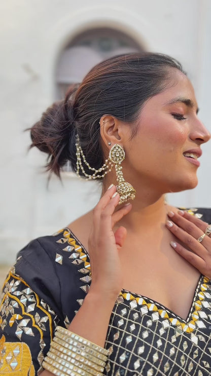 Royal Blue & Classic Black Garba Lehenga Choli